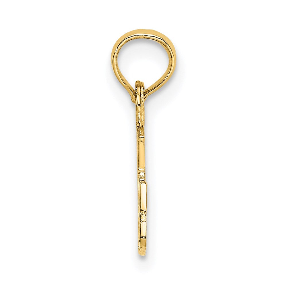 14K Yellow Gold Best Grandma With Flower Charm