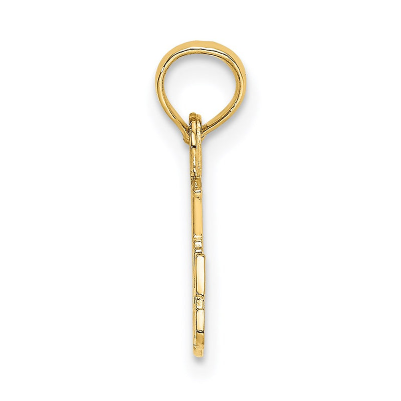 14K Yellow Gold Best Grandma With Flower Charm