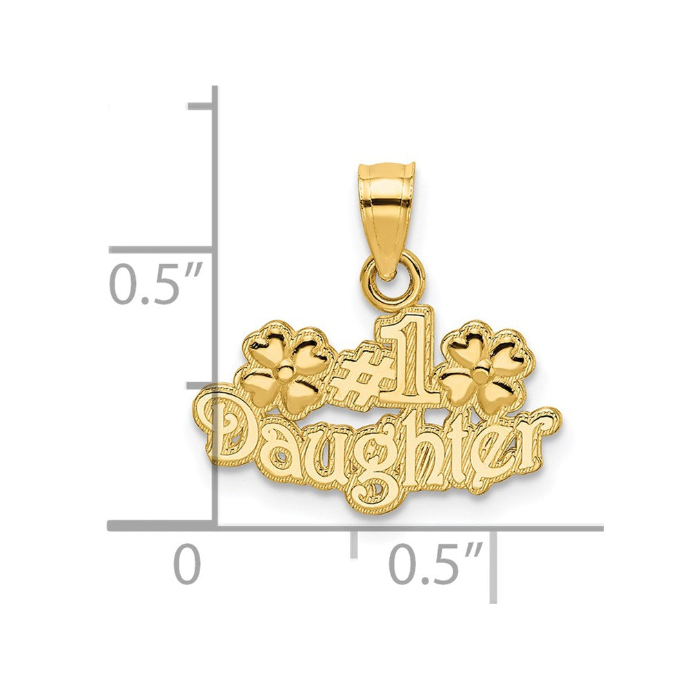 14K Yellow Gold #1 Daughter With Flowers Charm