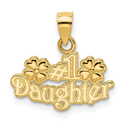 14K Yellow Gold #1 Daughter With Flowers Charm