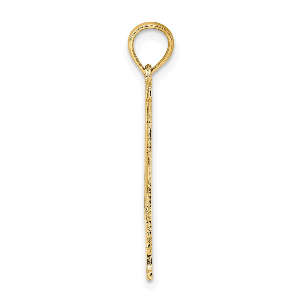 14K Yellow Gold #1 Dad Cut-Out Vertical Charm