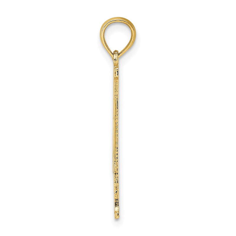 14K Yellow Gold #1 Dad Cut-Out Vertical Charm