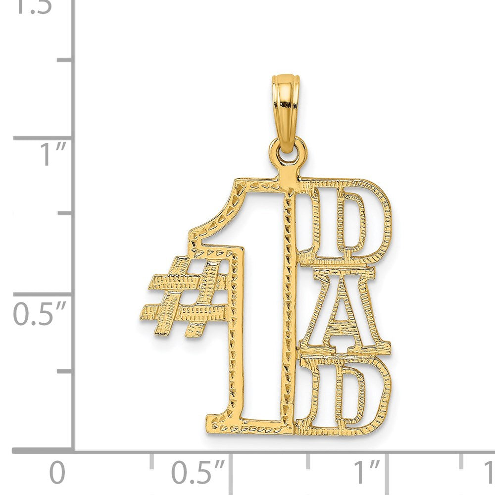 14K Yellow Gold #1 Dad Cut-Out Charm