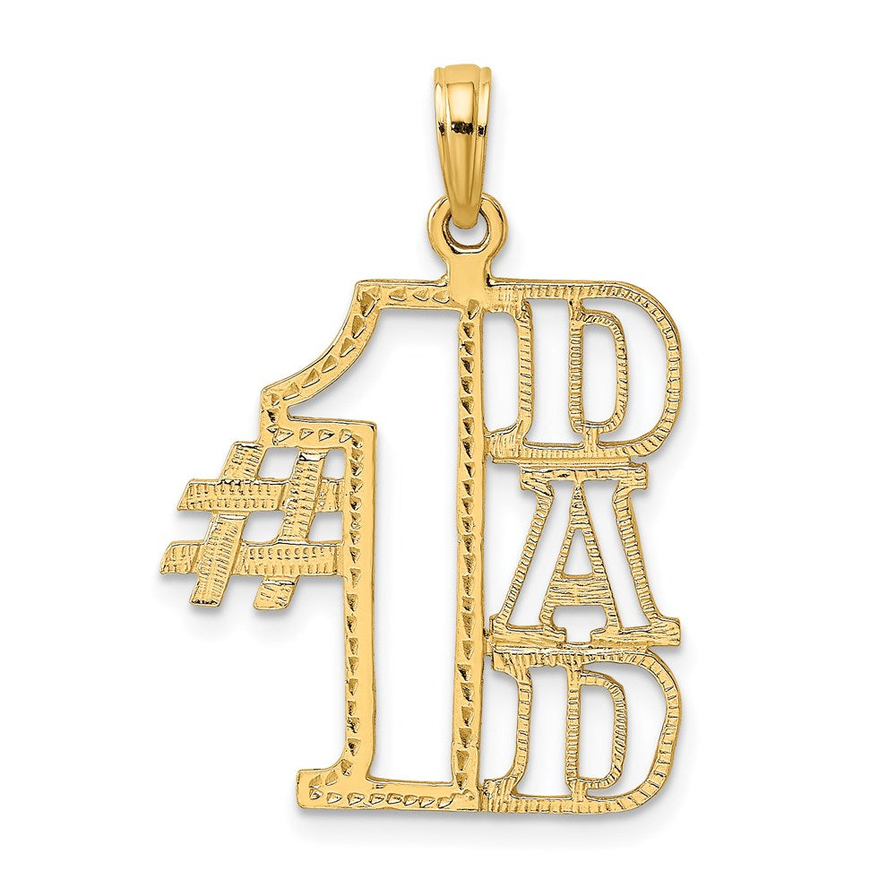 14K Yellow Gold #1 Dad Cut-Out Charm