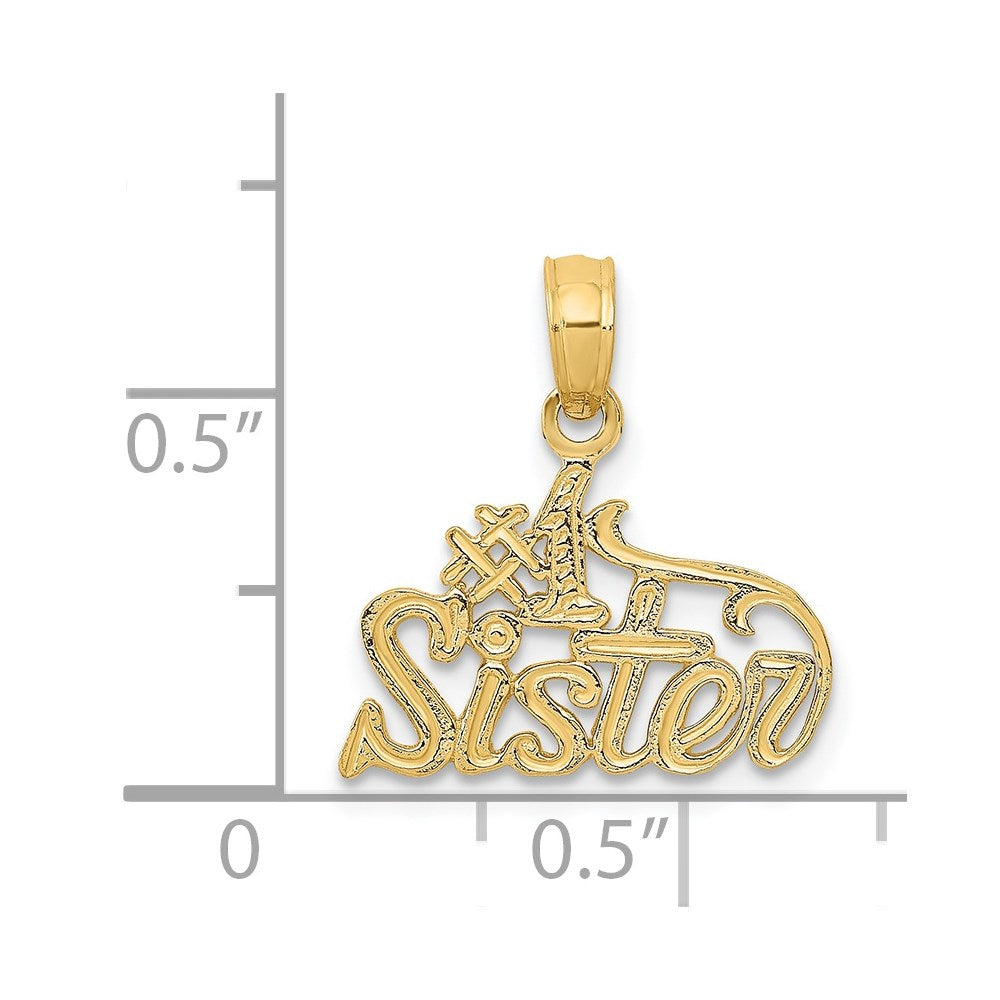 14K Yellow Gold #1 Sister Pendant
