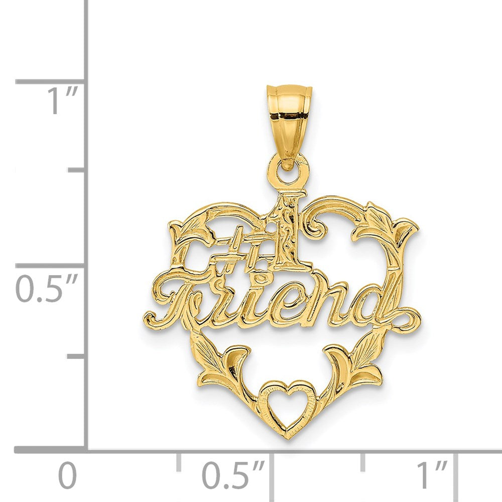 14K Yellow Gold #1 Friend In Heart Charm