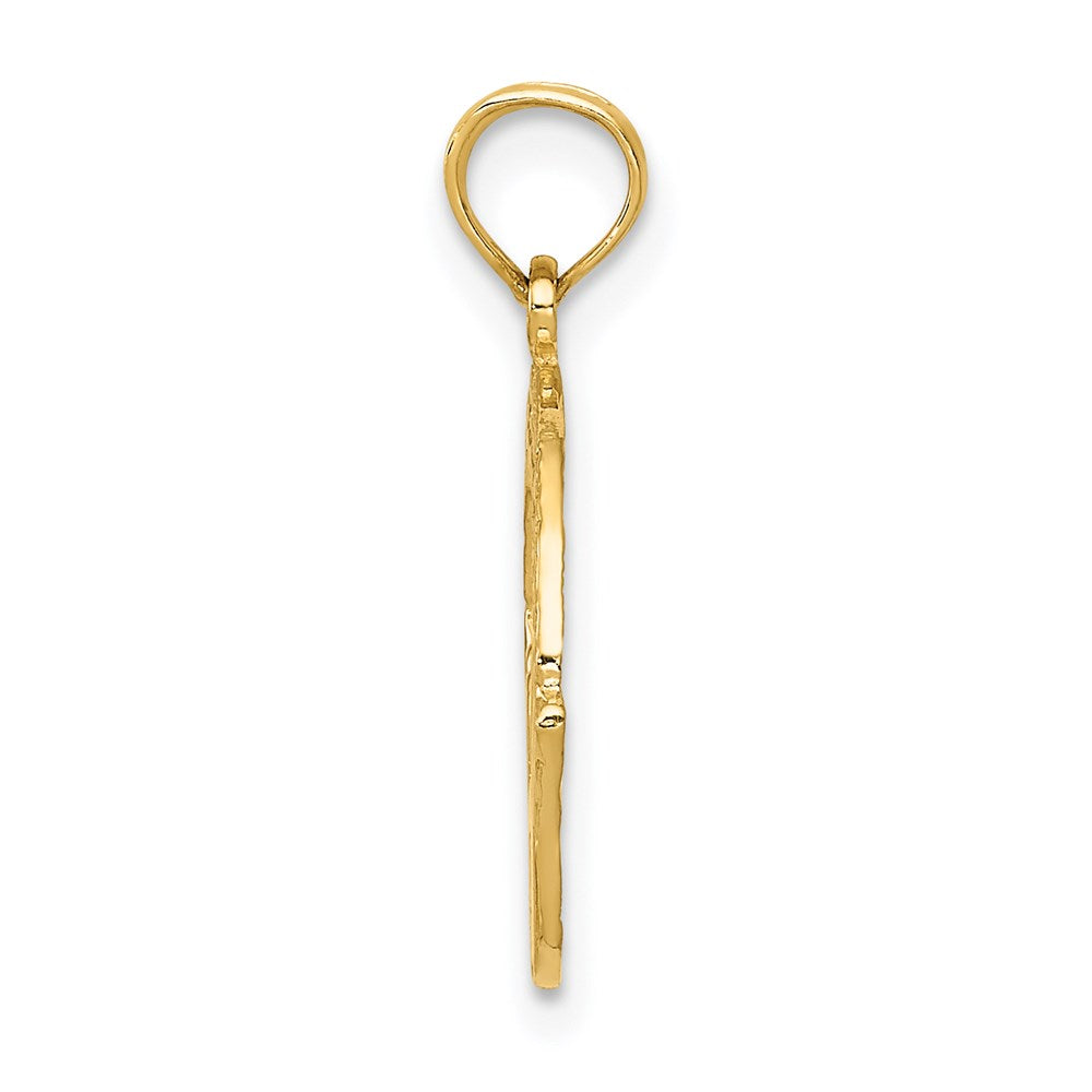 14K Yellow Gold Claddagh Charm