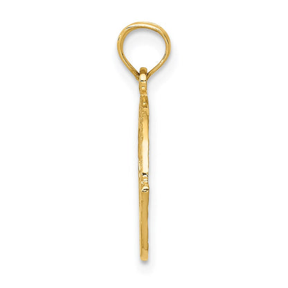 14K Yellow Gold Claddagh Charm
