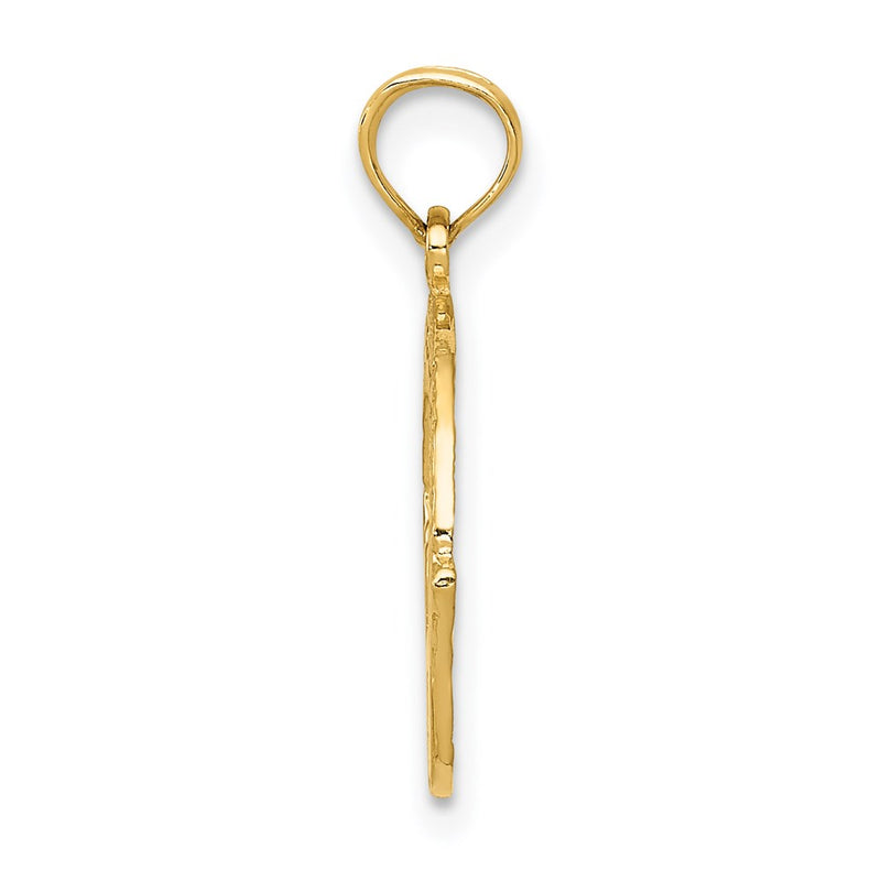 14K Yellow Gold Claddagh Charm