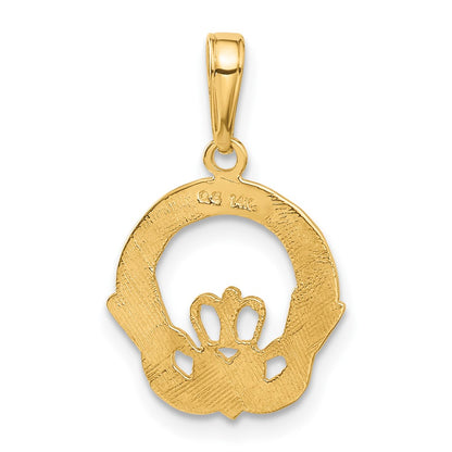 14K Yellow Gold Claddagh Charm