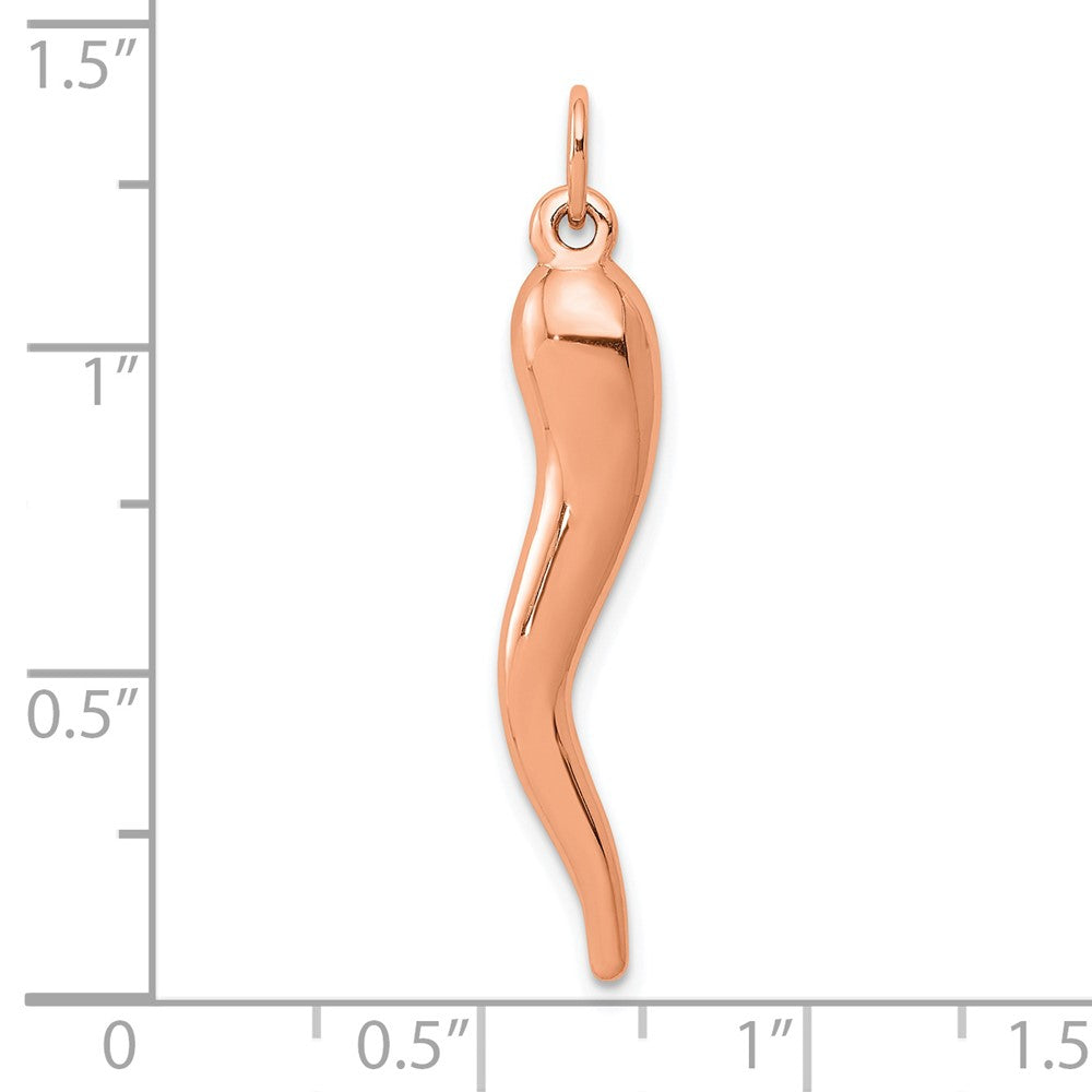 14K Rose Gold Italian Horn Charm