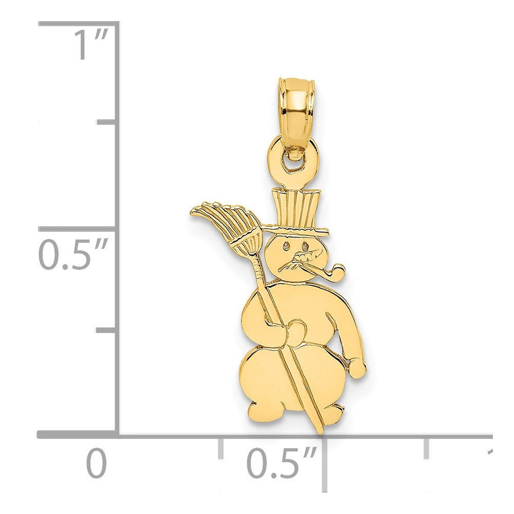 14K Yellow Gold Polished Snowman Charm