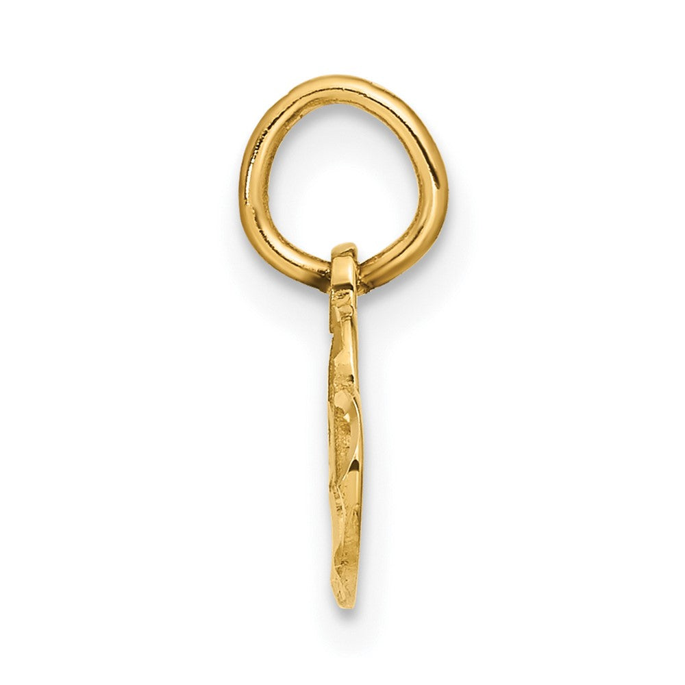 14K Yellow Gold Satin And Diamond-Cut Heart Charm