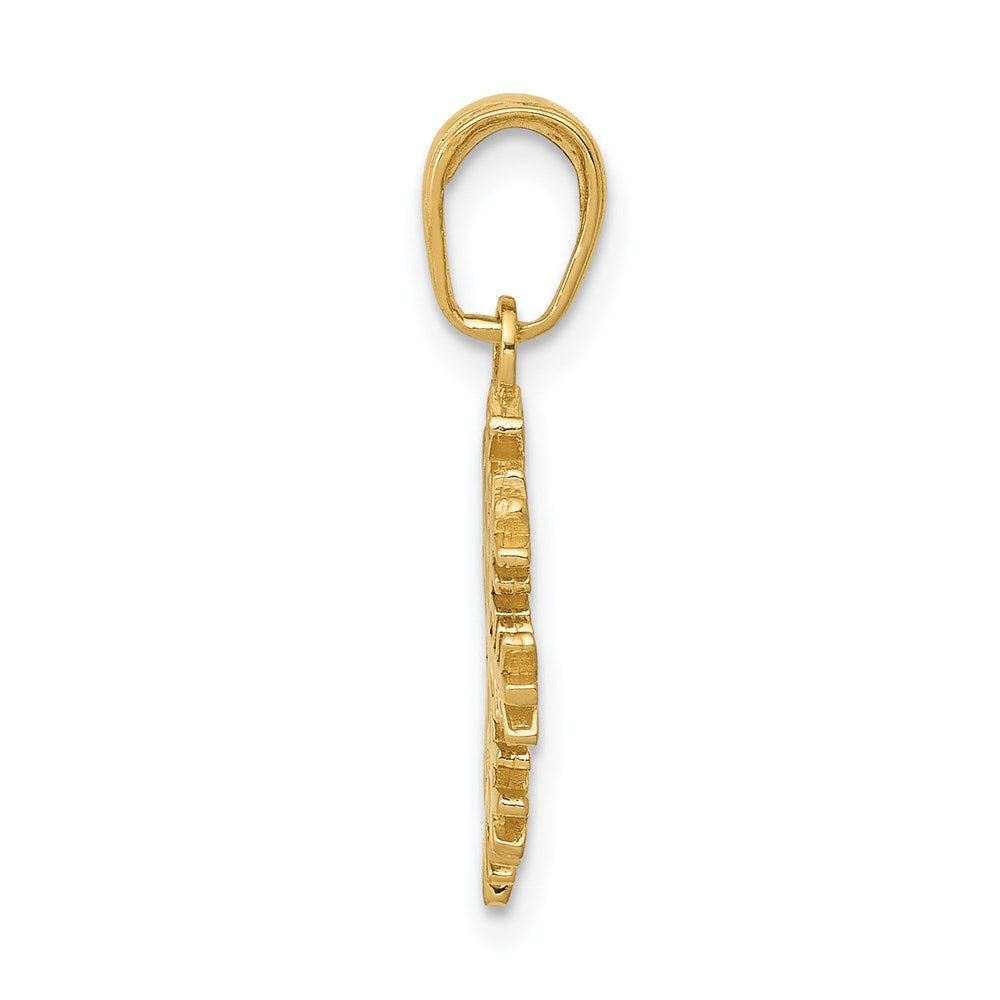 14K Yellow Gold Snowflake Pendant