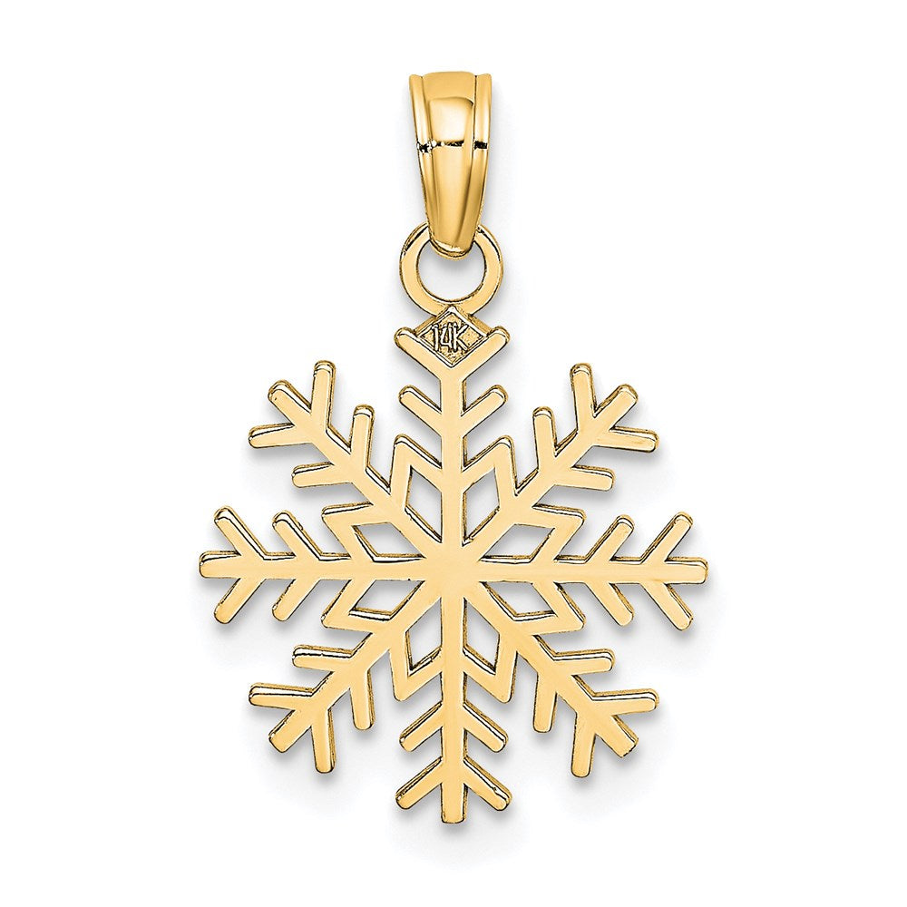 14K Yellow Gold Snowflake Pendant