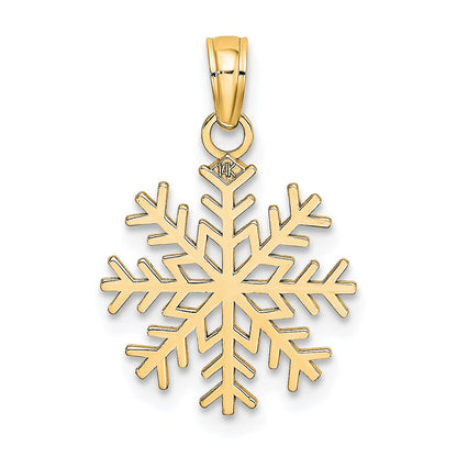 14K Yellow Gold Snowflake Pendant