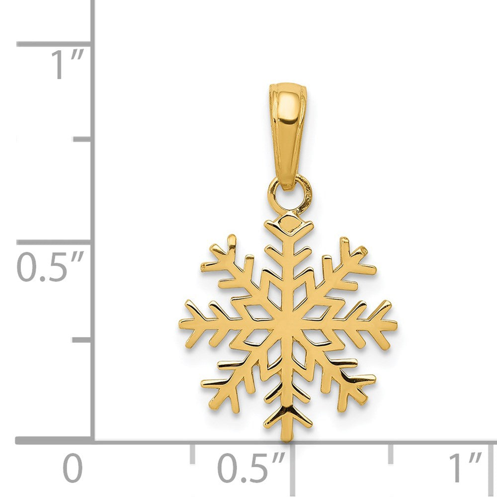 14K Yellow Gold Snowflake Pendant