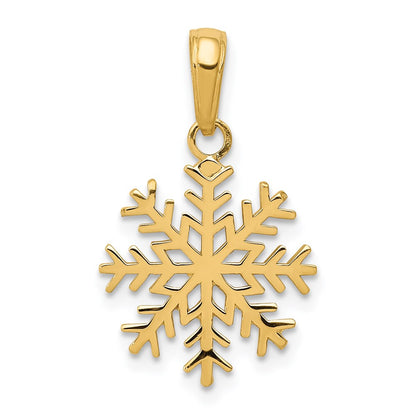 14K Yellow Gold Snowflake Pendant