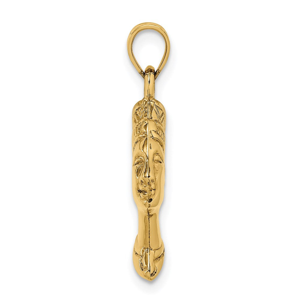 14K Yellow Gold 3-D Nefertiti Pendant