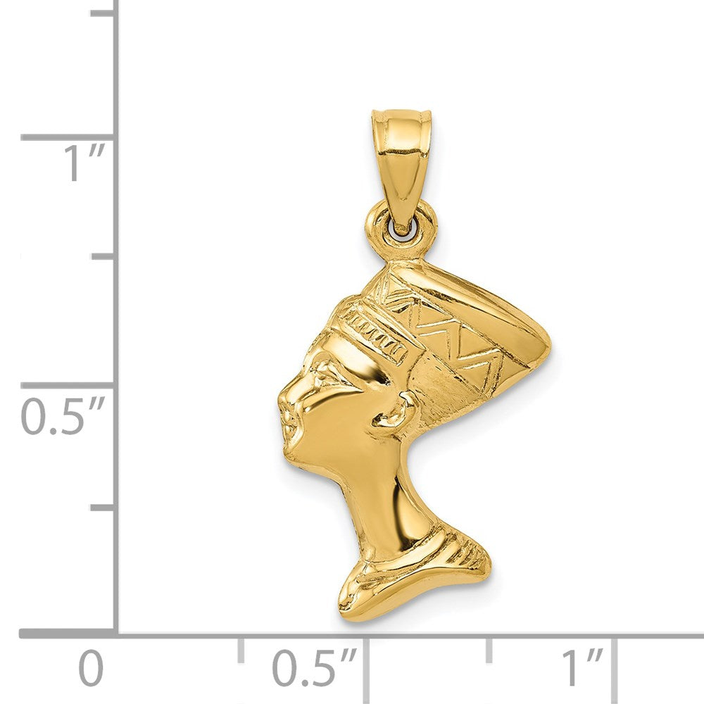 14K Yellow Gold 3-D Nefertiti Pendant