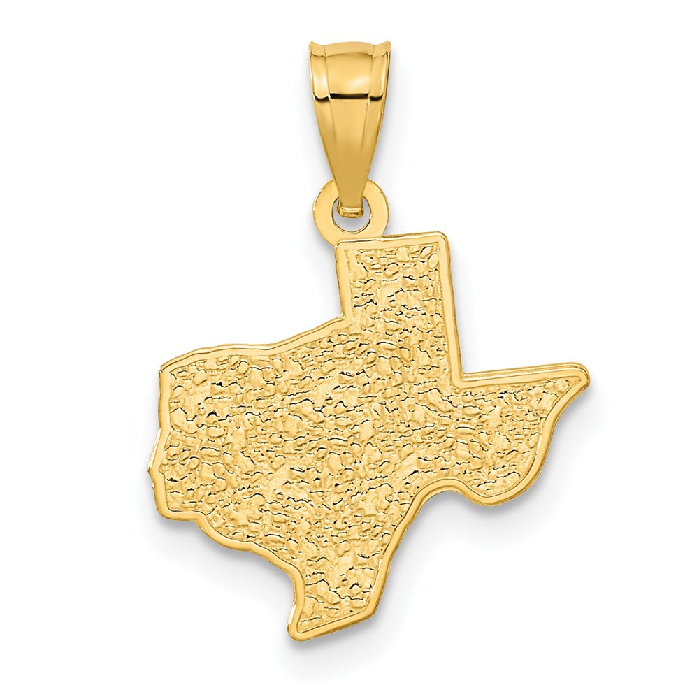 14K Yellow Gold State Of Texas Map Pendant