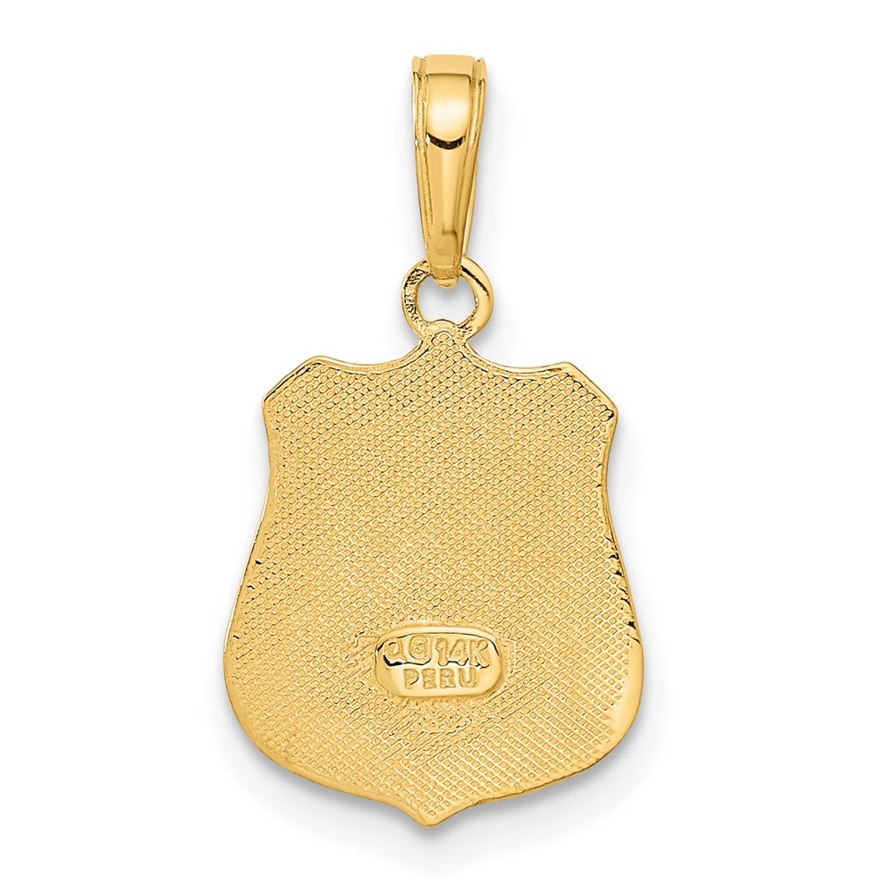 14K Yellow Gold Police Badge Pendant