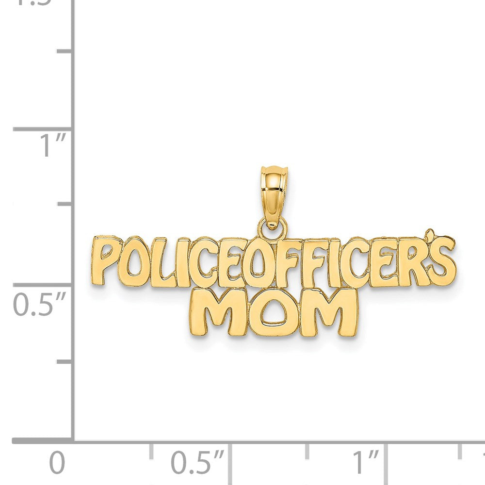 14K Yellow Gold Police Officer'S Mom Charm