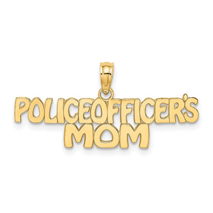 14K Yellow Gold Police Officer'S Mom Charm