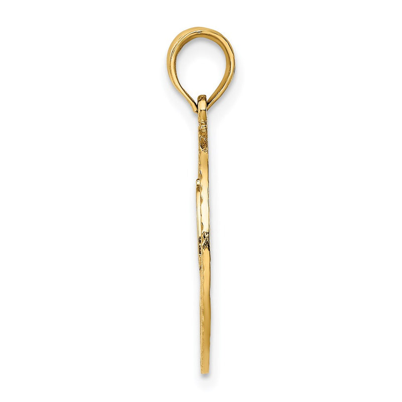 14K Yellow Gold Fireman Helmet In Disk Charm