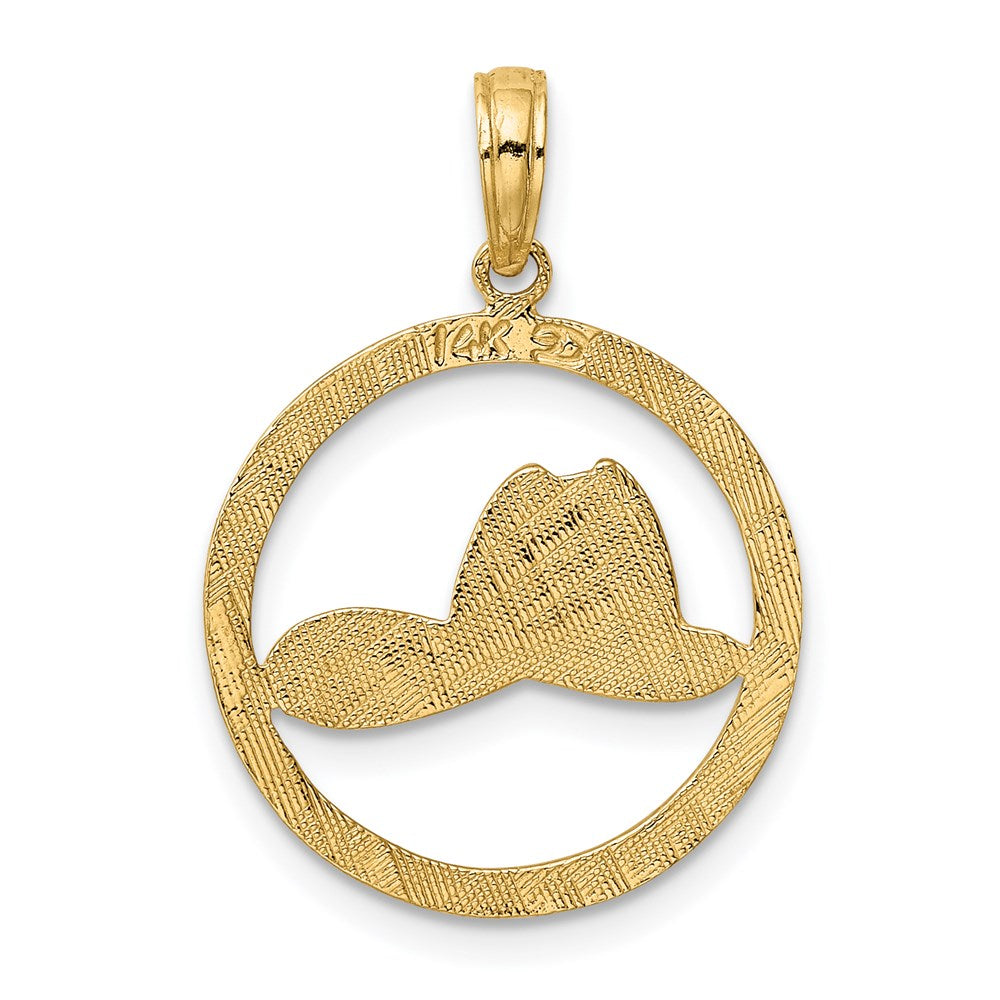 14K Yellow Gold Fireman Helmet In Disk Charm