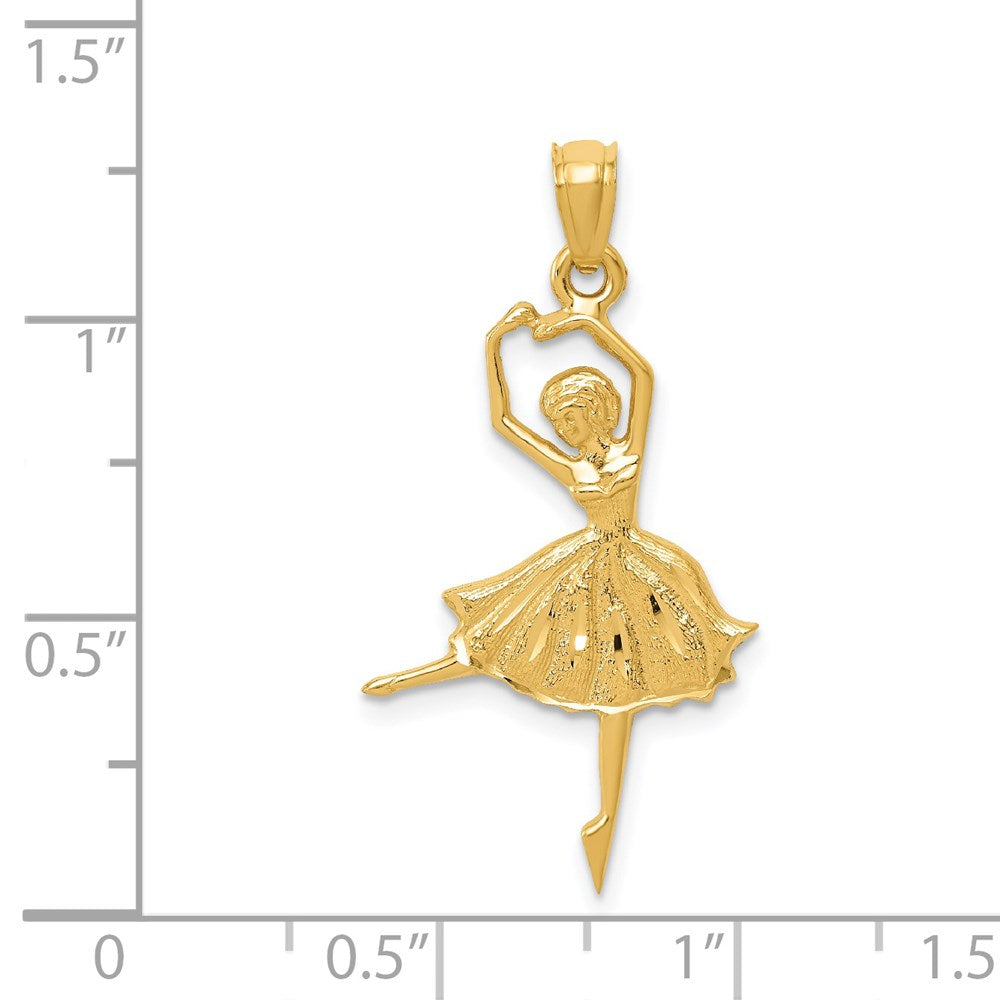 14K Yellow Gold Dancing Ballerina Pendant