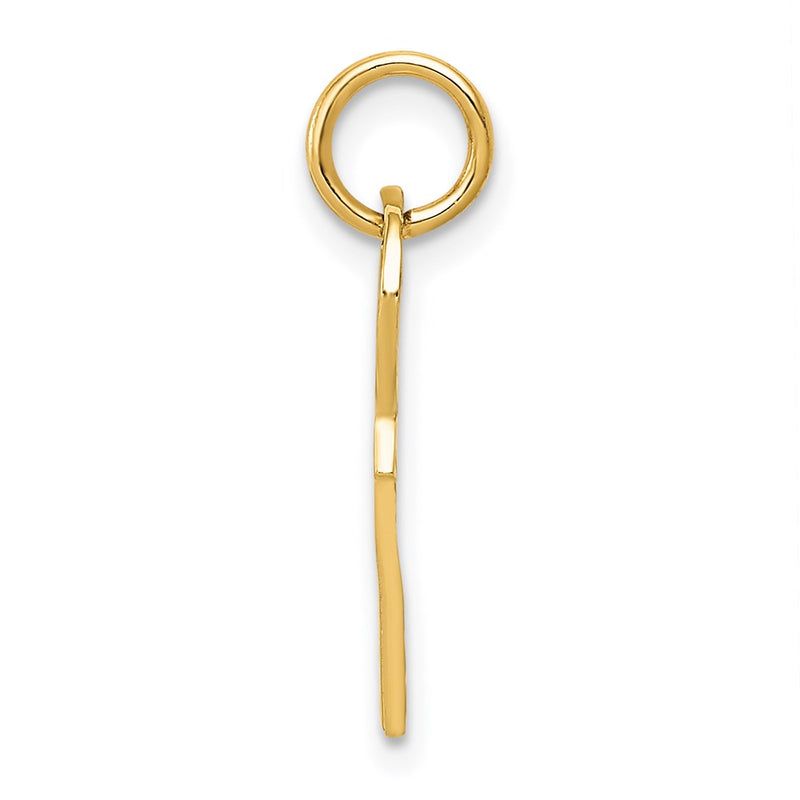14K Yellow Gold Polished 3D Rounded Top Key Charm
