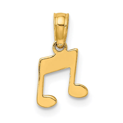 14K Yellow Gold Double Notes Charm