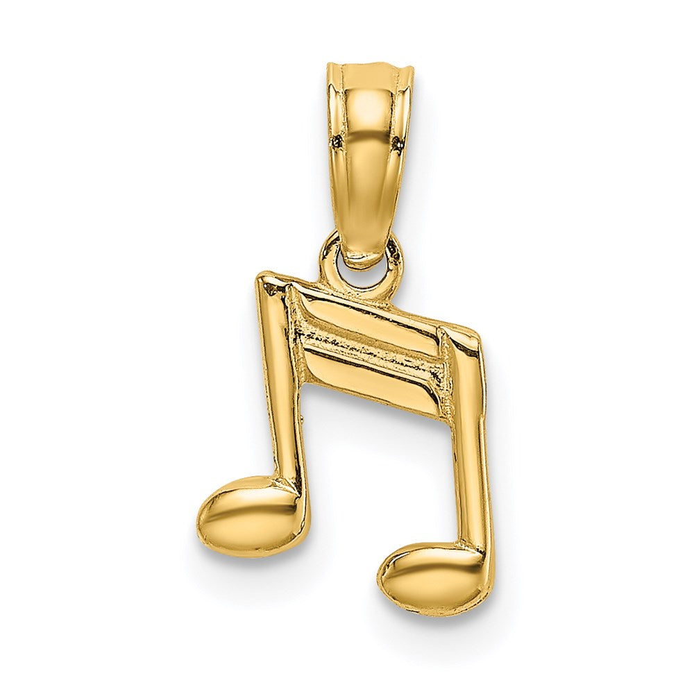14K Yellow Gold Double Notes Charm