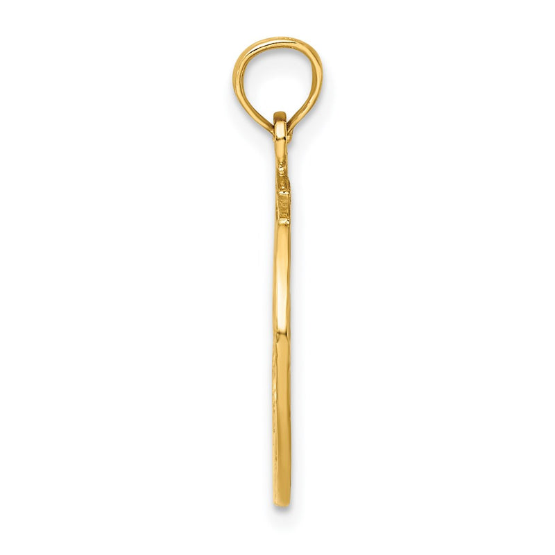 14K Yellow Gold Dancer In Circle Frame Charm