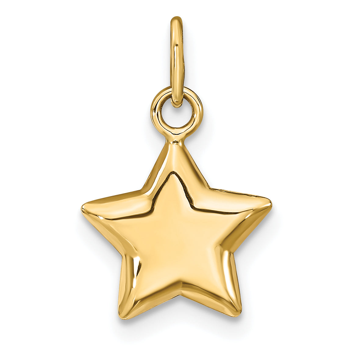 14K Yellow Gold 3-D Puffed Star Charm