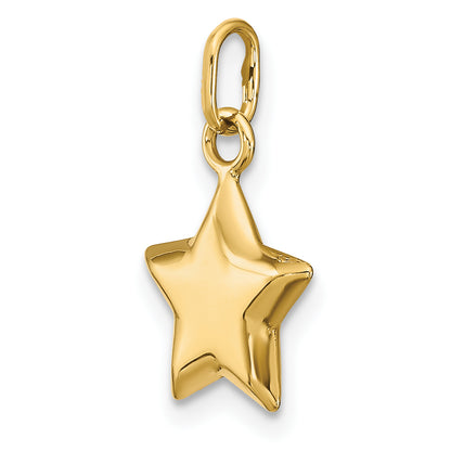 14K Yellow Gold 3-D Puffed Star Charm