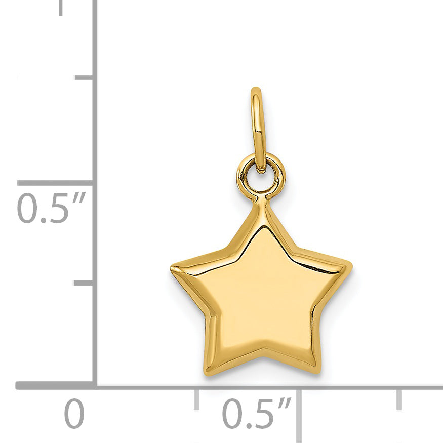 14K Yellow Gold 3-D Puffed Star Charm