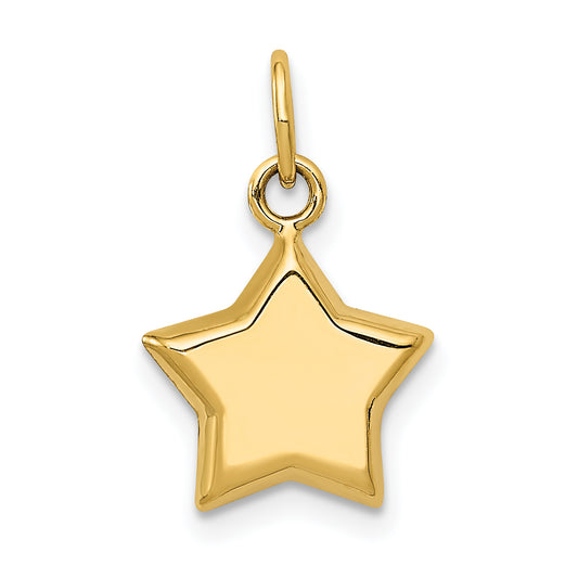 14K Yellow Gold 3-D Puffed Star Charm