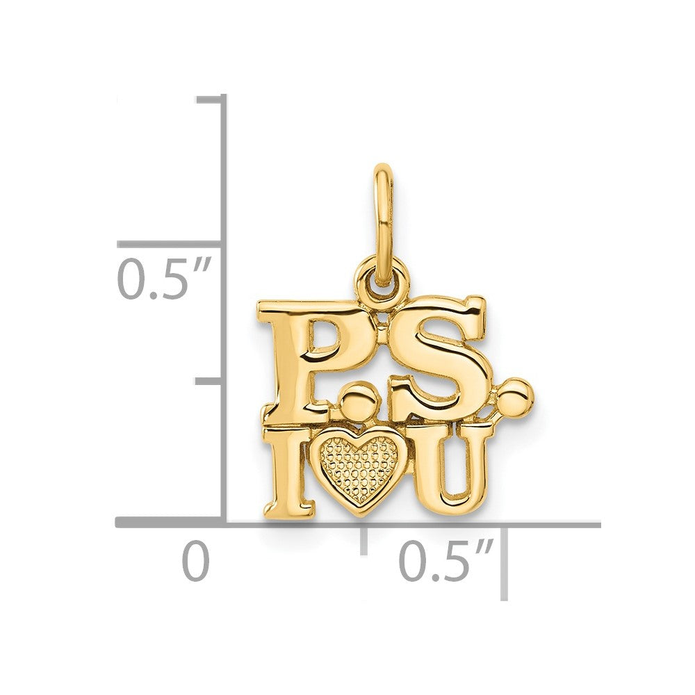 14K Yellow Gold P.S. I Love You Charm