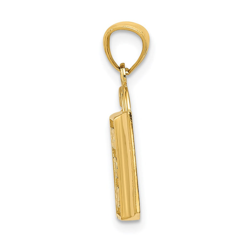 14K Yellow Gold Shopping Bag W/Born To Shop Pendant