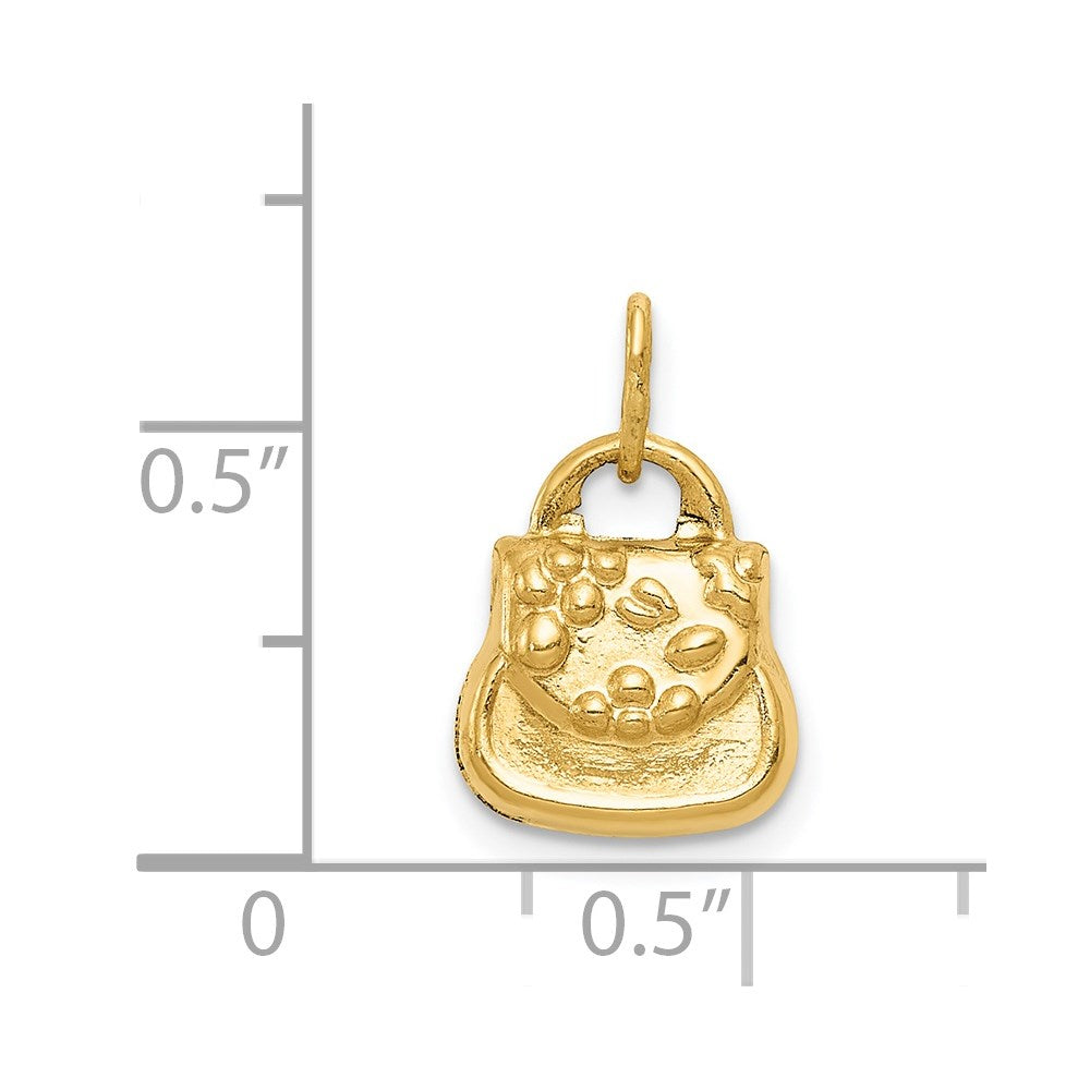 14K Yellow Gold 3-D Purse Charm