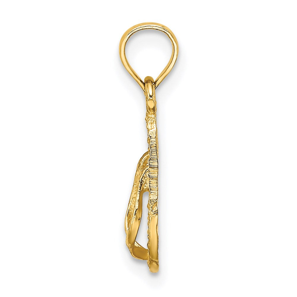 14K Yellow Gold 3D Captiva Flip-Flop Charm