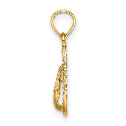 14K Yellow Gold 3D Captiva Flip-Flop Charm