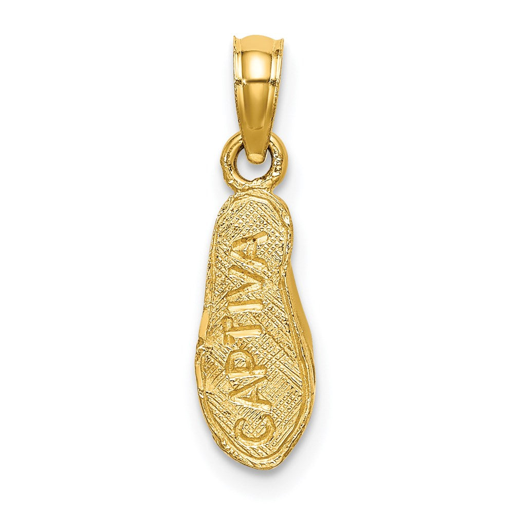 14K Yellow Gold 3D Captiva Flip-Flop Charm