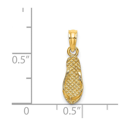 14K Yellow Gold 3D Captiva Flip-Flop Charm
