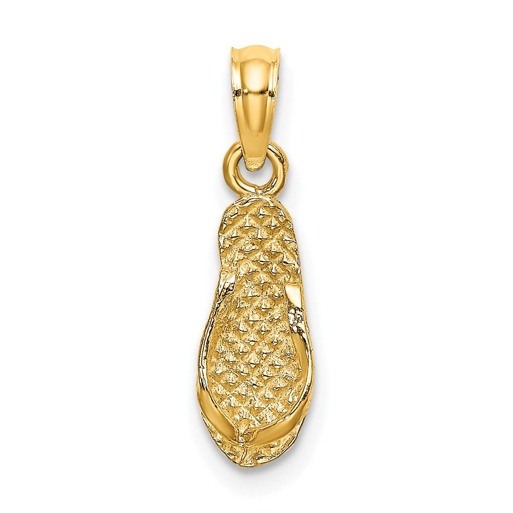 14K Yellow Gold 3D Captiva Flip-Flop Charm