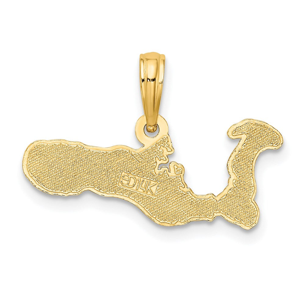 14K Yellow Gold Grand Cayman Island Map Charm