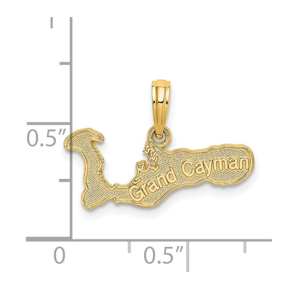 14K Yellow Gold Grand Cayman Island Map Charm