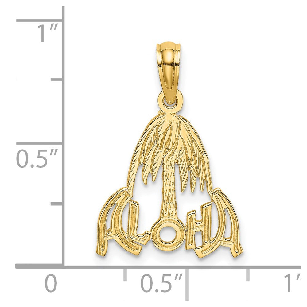 14K Yellow Gold Aloha Palm Tree Charm